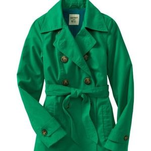 Old Navy Green Canvas Trench Coat